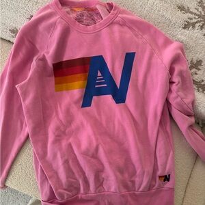 Aviator Nation Pink Crewneck Sweater